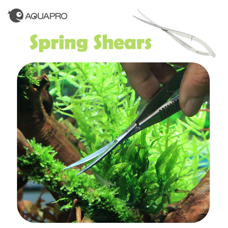 Planted Aquarium Aquascape - Stainless Steel Curved Straight Spring Shears