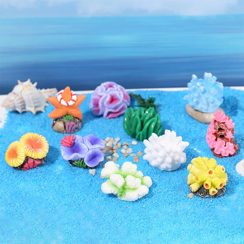 Aquarium Plant Ornament - Colorful Resin Aquarium Mini Artificial Coral
