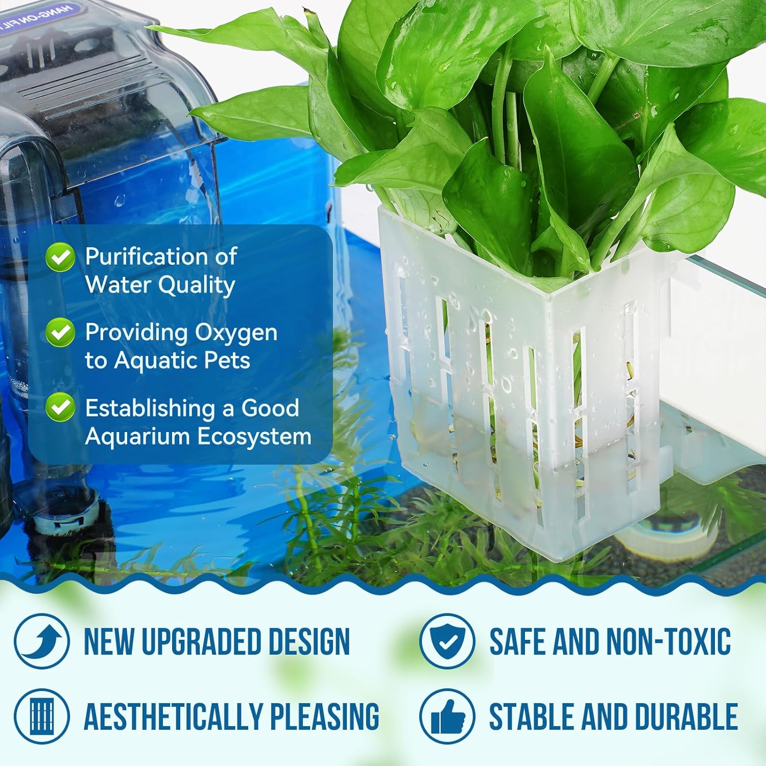 Large Aquarium Plant Holder wi - Planted Aquarium Aquascape 评论和价格