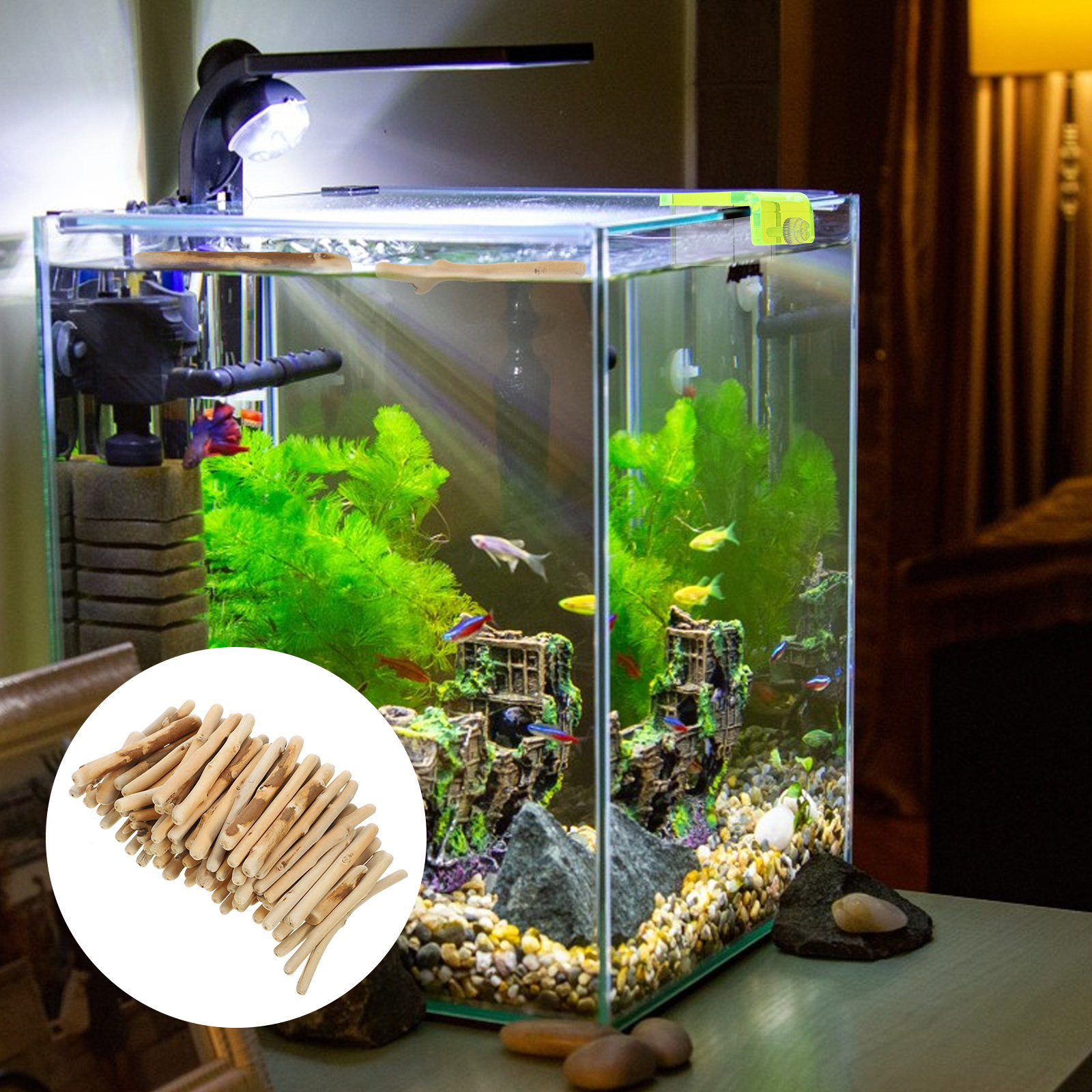 1Set Natural Driftwood Decorat - Planted Aquarium Ph 评论和价格