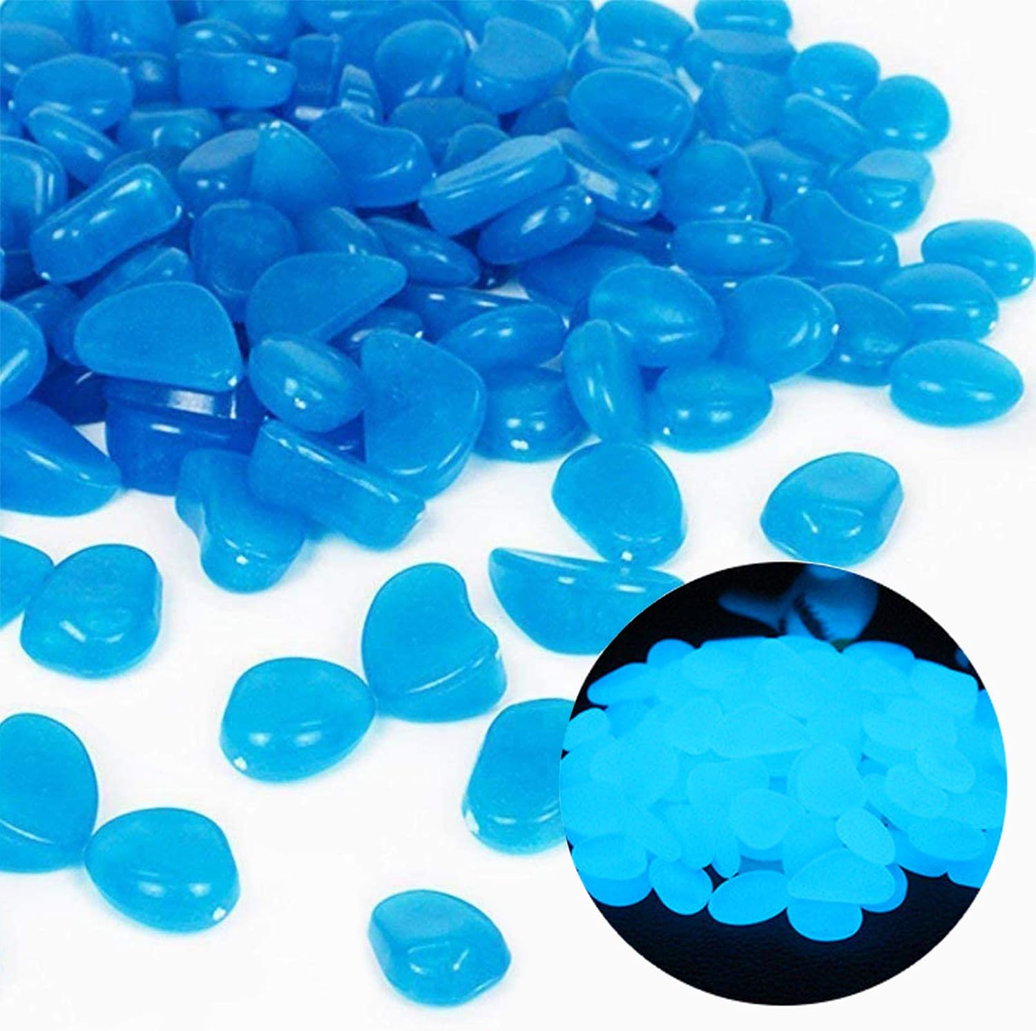 Fish Tank Rocks Glow Blue Pebb - Aquarium Plant Ornament 评论和价格