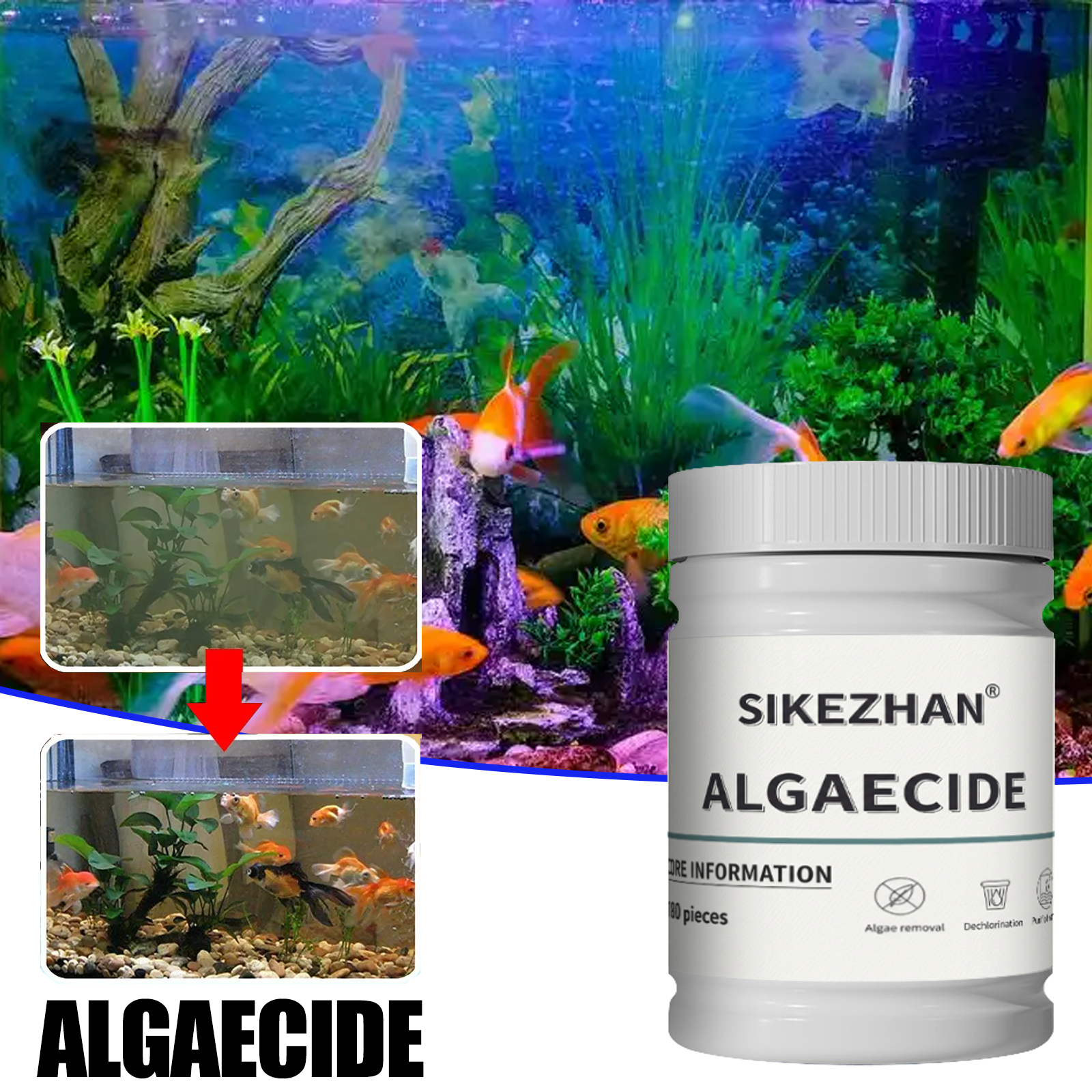Fish Tank Algaecide Tablets，Cl - Planted Aquarium Algae Control 评论和价格