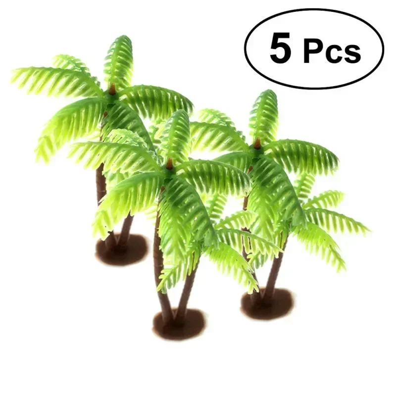5Pcs Mini Plastic Coconut Palm - Aquarium Plant Ornament 评论和价格