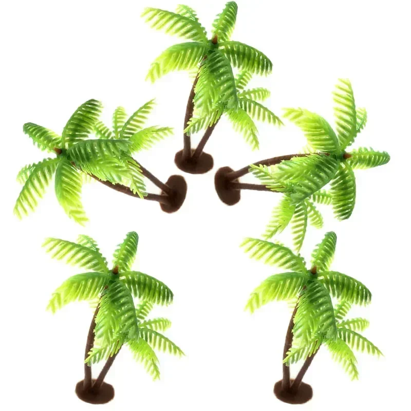 5Pcs Mini Plastic Coconut Palm - Aquarium Plant Ornament 评论和价格